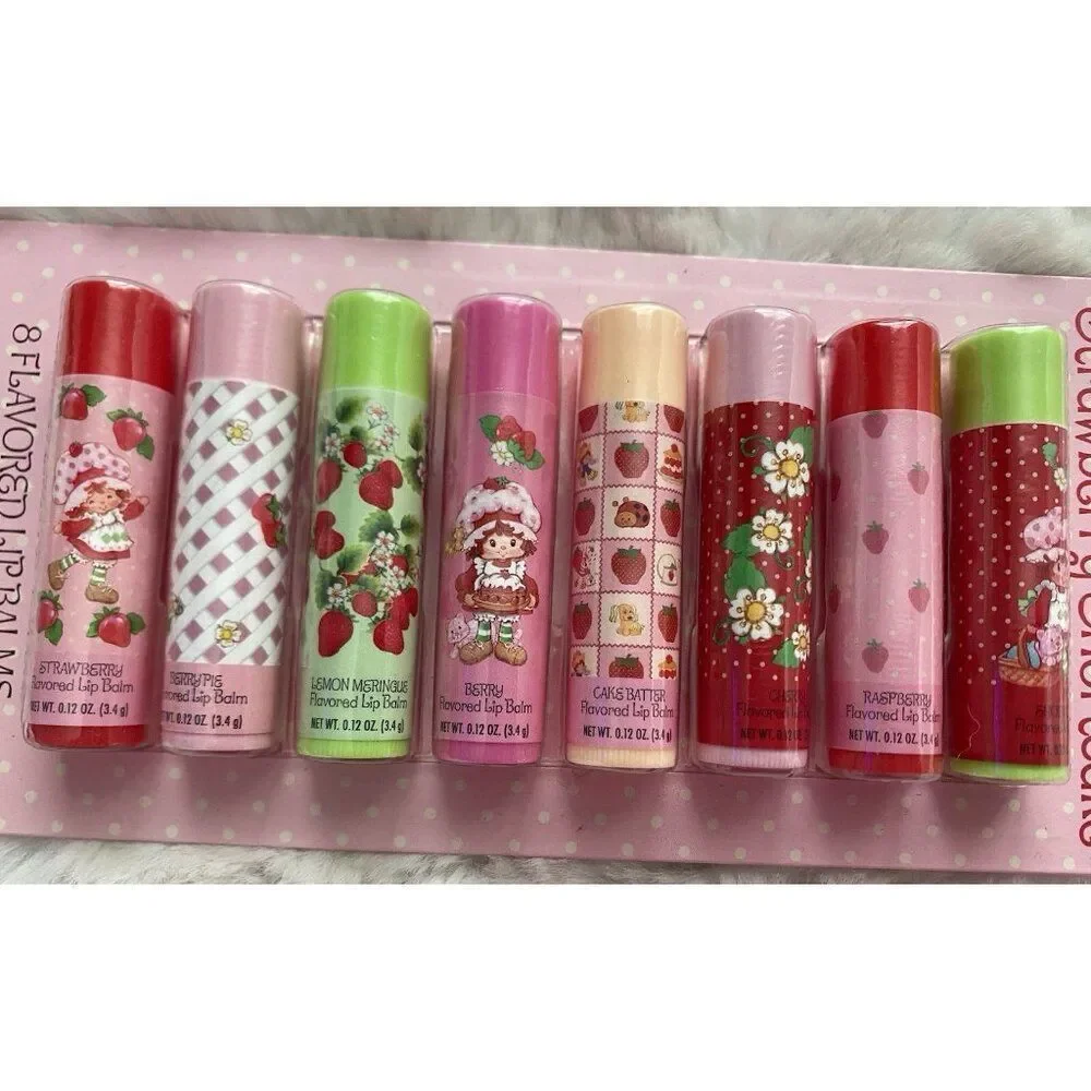 8 Pack Strawberry Shortcake Flavored Lip‎ Balms Lemon Meringue Cake Batter NEW
